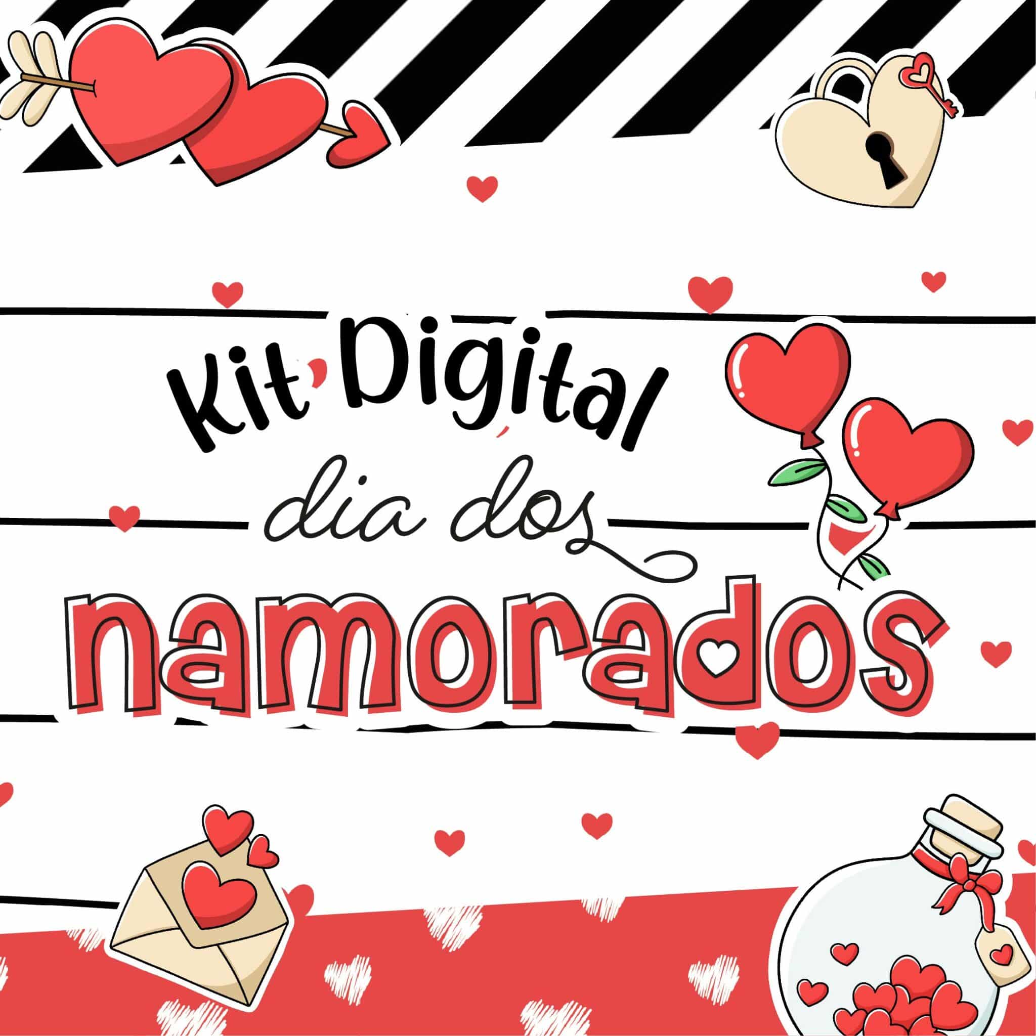Kit Digital Dia dos namorados em Png